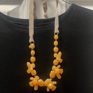 Adjustable length women’s necklace yellow and gray